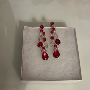 Red decorative earrings
